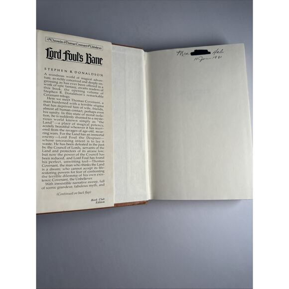 1ST EDITION/ Book Club Edition Stephen R. Donaldson LORD FOUL’S BANE - HCDJ - Picture 7 of 11